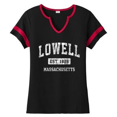 Lowell Massachusetts Ma Vintage Sports Ladies Halftime Notch Neck Tee