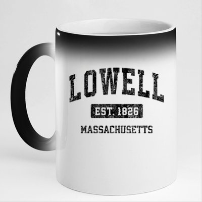 Lowell Massachusetts Ma Vintage Sports 11oz Black Color Changing Mug