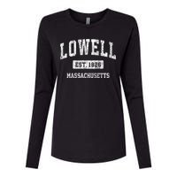 Lowell Massachusetts Ma Vintage Sports Womens Cotton Relaxed Long Sleeve T-Shirt