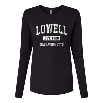 Lowell Massachusetts Ma Vintage Sports Womens Cotton Relaxed Long Sleeve T-Shirt