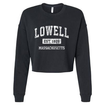 Lowell Massachusetts Ma Vintage Sports Cropped Pullover Crew