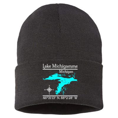 Lake Michigamme Michigan Sustainable Knit Beanie