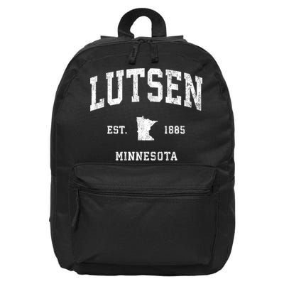 Lutsen Minnesota Mn Vintage Athletic 16 in Basic Backpack