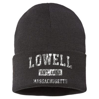 Lowell Massachusetts Ma Vintage Established Sports Sustainable Knit Beanie