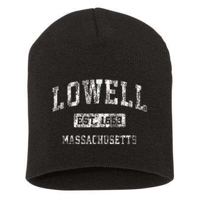 Lowell Massachusetts Ma Vintage Established Sports Short Acrylic Beanie