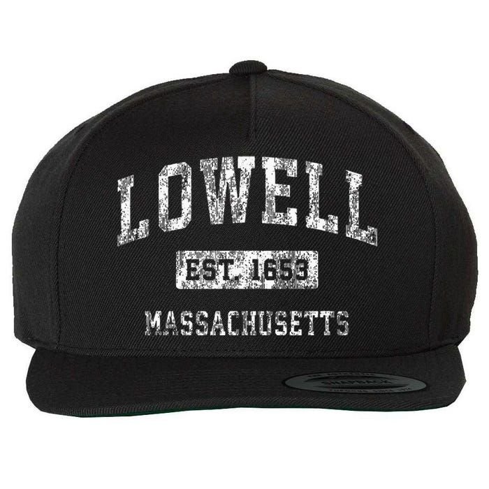 Lowell Massachusetts Ma Vintage Established Sports Wool Snapback Cap