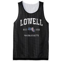 Lowell Massachusetts Ma Vintage American Flag Sports Design Mesh Reversible Basketball Jersey Tank