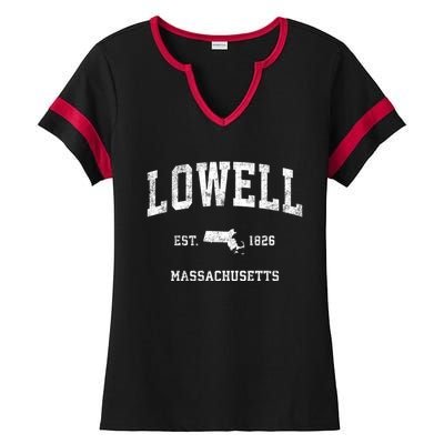 Lowell Massachusetts Ma Vintage Sports Ladies Halftime Notch Neck Tee