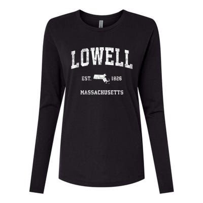 Lowell Massachusetts Ma Vintage Sports Womens Cotton Relaxed Long Sleeve T-Shirt