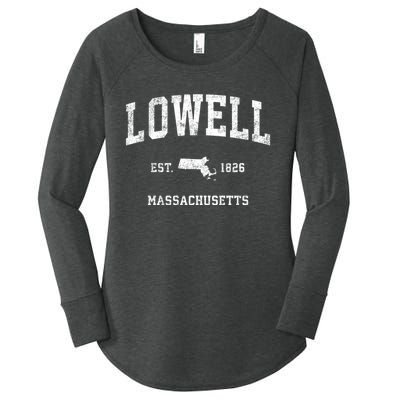 Lowell Massachusetts Ma Vintage Sports Women's Perfect Tri Tunic Long Sleeve Shirt