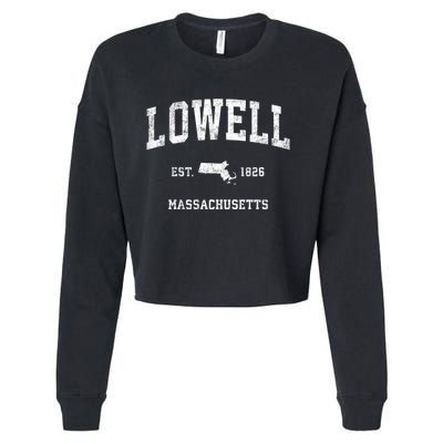 Lowell Massachusetts Ma Vintage Sports Cropped Pullover Crew