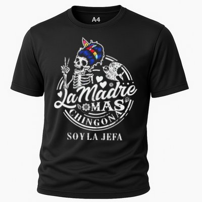 La Madre Mas Chingona Soy La Jefa Skeleton Lover Cooling Performance Crew T-Shirt