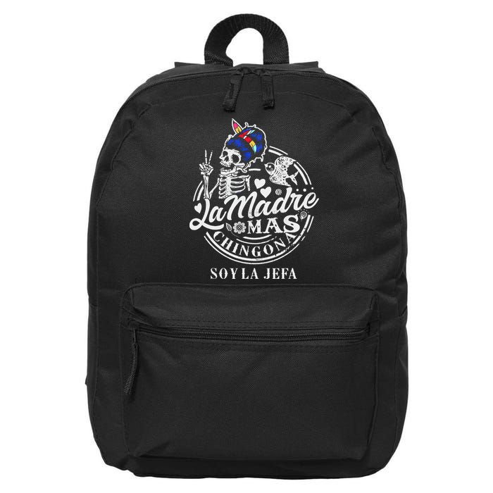 La Madre Mas Chingona Soy La Jefa Skeleton Lover 16 in Basic Backpack