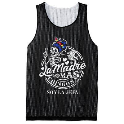 La Madre Mas Chingona Soy La Jefa Skeleton Lover Mesh Reversible Basketball Jersey Tank