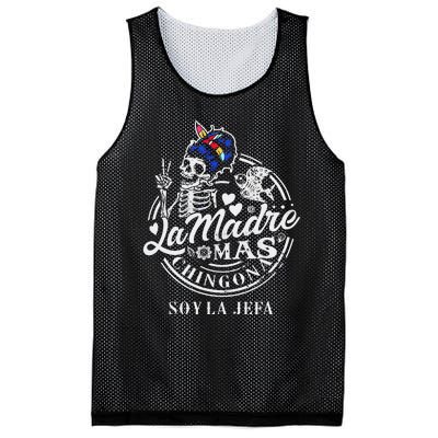 La Madre Mas Chingona Soy La Jefa Skeleton Lover Mesh Reversible Basketball Jersey Tank