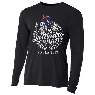 La Madre Mas Chingona Soy La Jefa Skeleton Lover Cooling Performance Long Sleeve Crew