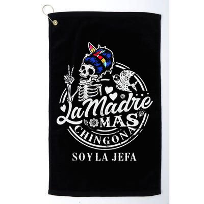 La Madre Mas Chingona Soy La Jefa Skeleton Lover Golf Towel
