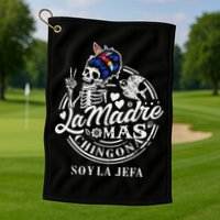 La Madre Mas Chingona Soy La Jefa Skeleton Lover Golf Towel