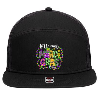 Little Miss Mardi Gras Carnival Women 7 Panel Mesh Trucker Snapback Hat