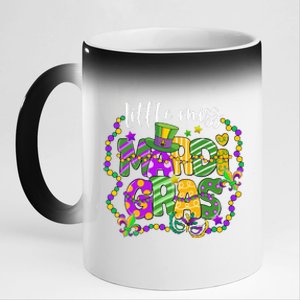 Little Miss Mardi Gras Carnival Women 11oz Black Color Changing Mug