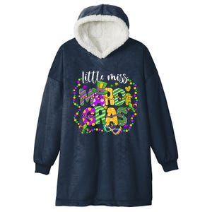 Little Miss Mardi Gras Carnival Women Hooded Wearable Blanket