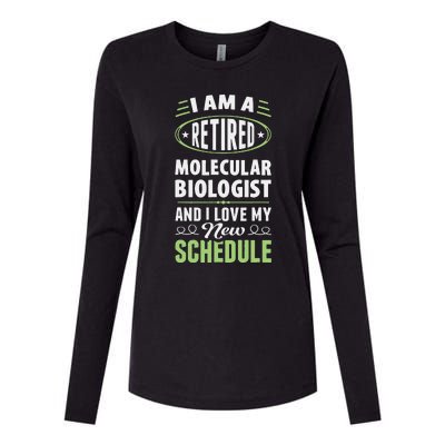 Love My New Schedule Retired Molecular Biologist Womens Cotton Relaxed Long Sleeve T-Shirt