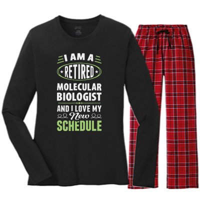 Love My New Schedule Retired Molecular Biologist Women's Long Sleeve Flannel Pajama Set 