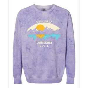 Louisiana Mountain Nature Sunset River Camping Hiking Colorblast Crewneck Sweatshirt