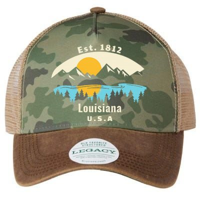 Louisiana Mountain Nature Sunset River Camping Hiking Legacy Tie Dye Trucker Hat