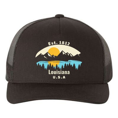 Louisiana Mountain Nature Sunset River Camping Hiking Yupoong Adult 5-Panel Trucker Hat