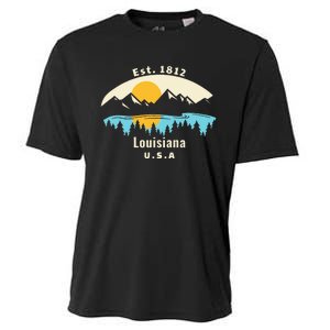 Louisiana Mountain Nature Sunset River Camping Hiking Cooling Performance Crew T-Shirt