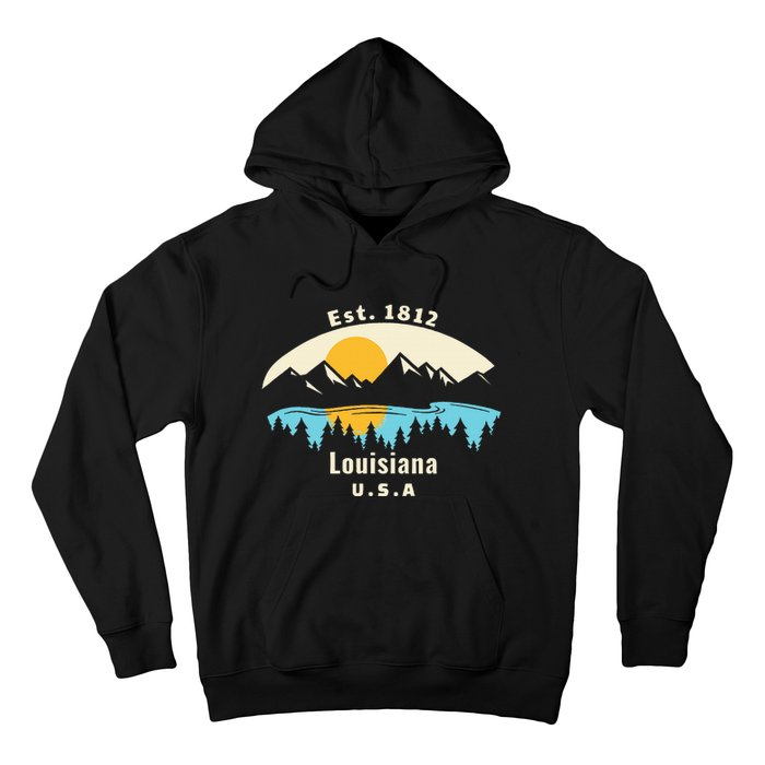 Louisiana Mountain Nature Sunset River Camping Hiking Hoodie