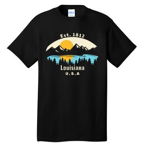 Louisiana Mountain Nature Sunset River Camping Hiking Tall T-Shirt