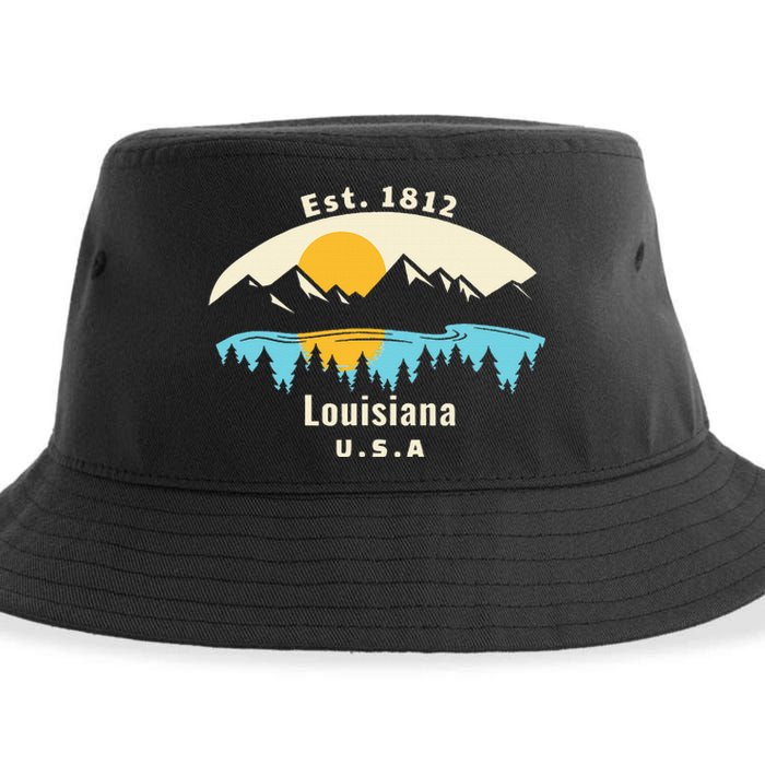 Louisiana Mountain Nature Sunset River Camping Hiking Sustainable Bucket Hat