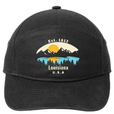 Louisiana Mountain Nature Sunset River Camping Hiking 7-Panel Snapback Hat