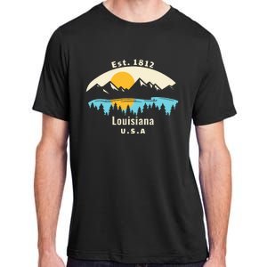 Louisiana Mountain Nature Sunset River Camping Hiking Adult ChromaSoft Performance T-Shirt