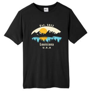 Louisiana Mountain Nature Sunset River Camping Hiking Tall Fusion ChromaSoft Performance T-Shirt