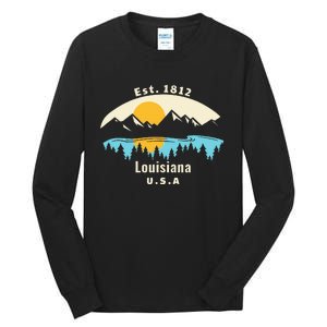 Louisiana Mountain Nature Sunset River Camping Hiking Tall Long Sleeve T-Shirt