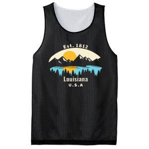 Louisiana Mountain Nature Sunset River Camping Hiking Mesh Reversible Basketball Jersey Tank