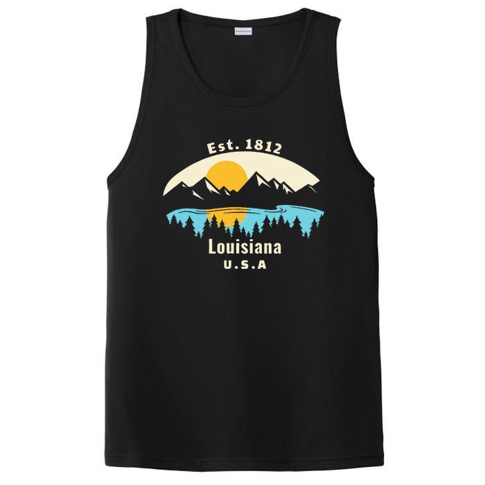 Louisiana Mountain Nature Sunset River Camping Hiking PosiCharge Competitor Tank