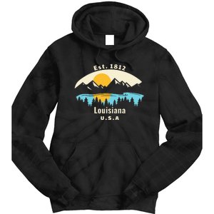 Louisiana Mountain Nature Sunset River Camping Hiking Tie Dye Hoodie