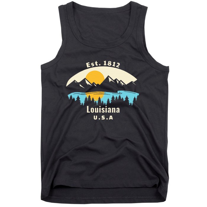 Louisiana Mountain Nature Sunset River Camping Hiking Tank Top