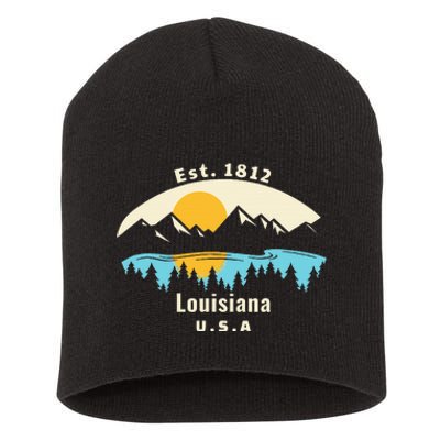 Louisiana Mountain Nature Sunset River Camping Hiking Short Acrylic Beanie