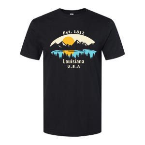 Louisiana Mountain Nature Sunset River Camping Hiking Softstyle CVC T-Shirt