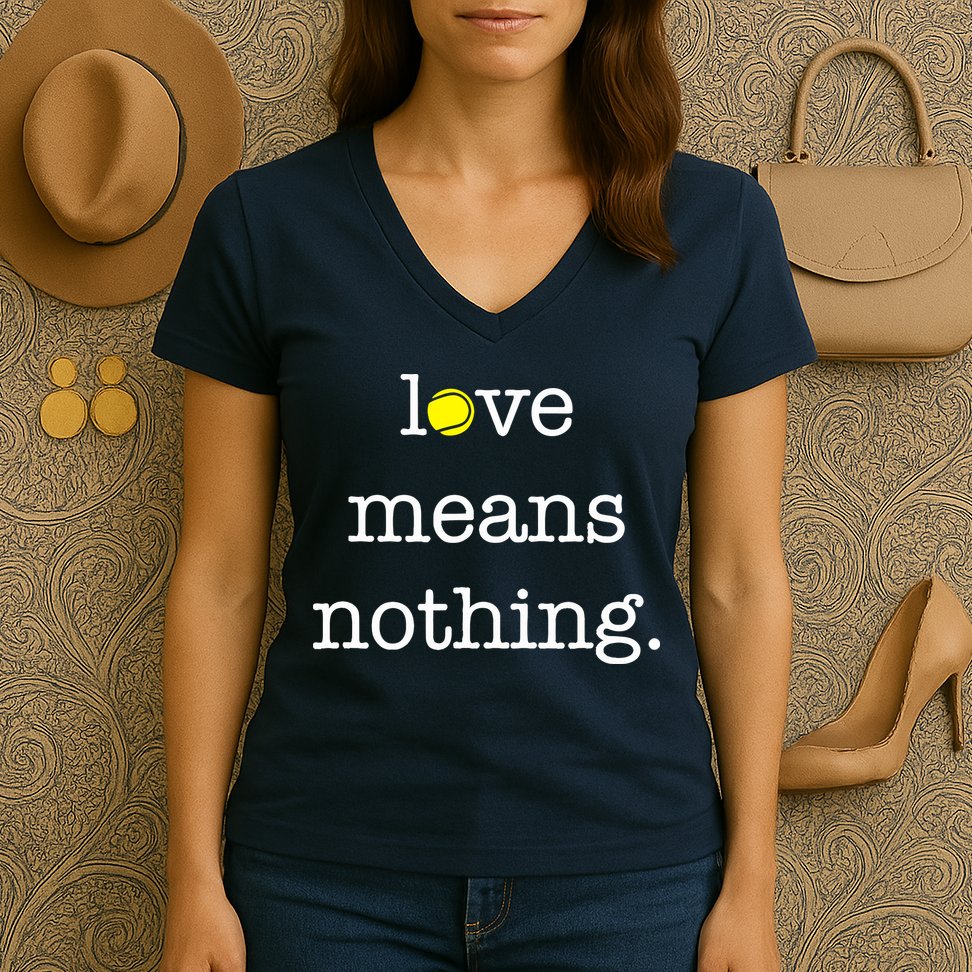 Love Means Nothing Tennis Player Women's V-Neck T-Shirt