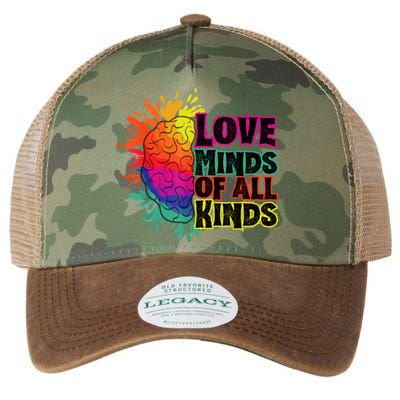 Love Minds Of All Kinds, Neurodiversity, Autism Awareness Legacy Tie Dye Trucker Hat