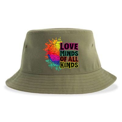 Love Minds Of All Kinds, Neurodiversity, Autism Awareness Sustainable Bucket Hat