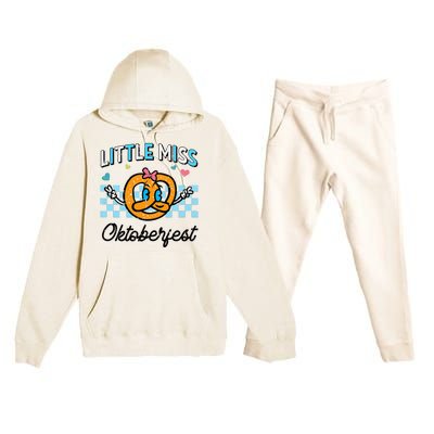 Little Miss Oktoberfest Pretzel German Premium Hooded Sweatsuit Set