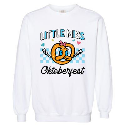 Little Miss Oktoberfest Pretzel German Garment-Dyed Sweatshirt