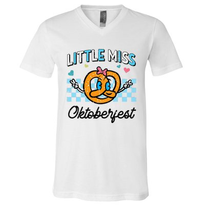 Little Miss Oktoberfest Pretzel German V-Neck T-Shirt